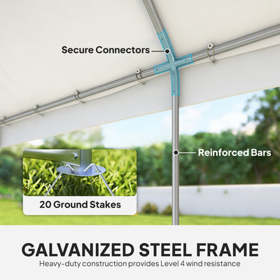 Outsunny 6 x 4 m Party Tent, Heavy Duty Gazebo Canopy with Windows, Outdoor Party Wedding Tent with 4 Removable Sidewalls 