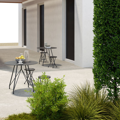 Outsunny Set of Four Folding Carry Stools - Charcoal Grey 