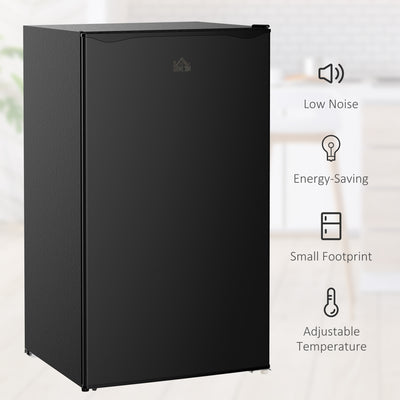 HOMCOM 91 Litre Freestanding Under Counter Fridge Freezer, Small Fridge with Chiller Box, Adjustable Thermostat, 47.5cm Wide, Black 