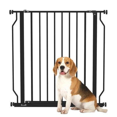 PawHut Extra Wide Dog Safety Gate, with Door Pressure, for Doorways, Hallways, Staircases - Black 