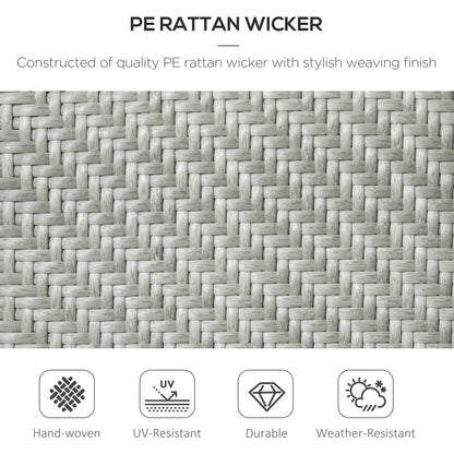 Outsunny Four-Piece Stacking Rattan Garden Seat Set - Mixed Grey