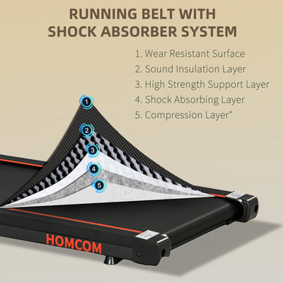 HOMCOM Foldable Walking Treadmill, with LED Display, for Home, Office & Fitness Studio 