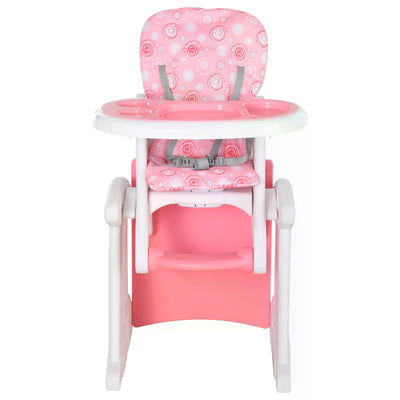 HOMCOM HDPE 3-in-1 Baby Booster High Chair Pink 