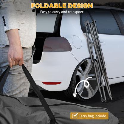 Outsunny Foldable Hammock Stand, Portable Hammock with Metal Frame, 2 in 1 Hammock Net Stand, Hammock Chair Stand with Carry Bag, Load Capacity 120kg, for Patio, Garden, Yard, Black 