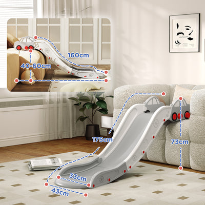 AIYAPLAY Kids Slide for Bed, Sofa, with Extended Length, Easy to assemble and Store, Grey 