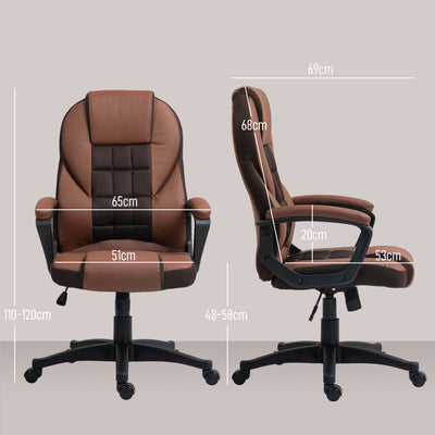 HOMCOM Faux Leather Office Chair - Brown 
