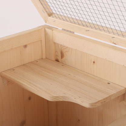 PawHut Wooden Large Hamster Cage, Gerbil Cage 4 Layers with Tall Bottom & Storage Shelf 