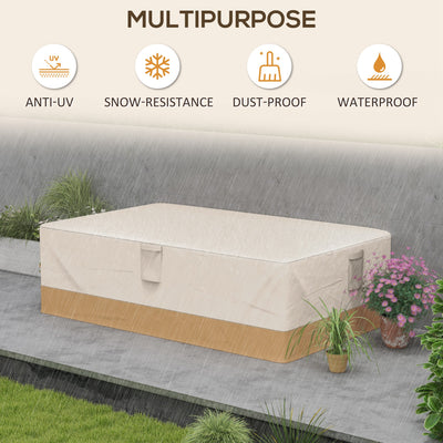 Outsunny Garden Furniture Covers Waterproof, 600D Oxford Outdoor Furniture Cover with 4 Air Vents, 275 x 208 x 78 cm, Beige 