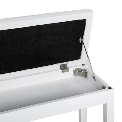 HOMCOM PU Leather Upholstered Piano Stool Makeup Stool Bench Dressing Table Seat with Storage 76x36x50cm, White 