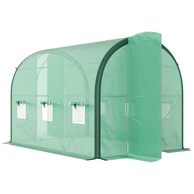 Outsunny 3 x 2(m) Polytunnel Greenhouse, with Windows and Doors - Green 