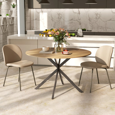 HOMCOM Dining Table for 4, 120 cm Industrial Kitchen Table with Wood Effect Tabletop and Steel Legs, Oak 
