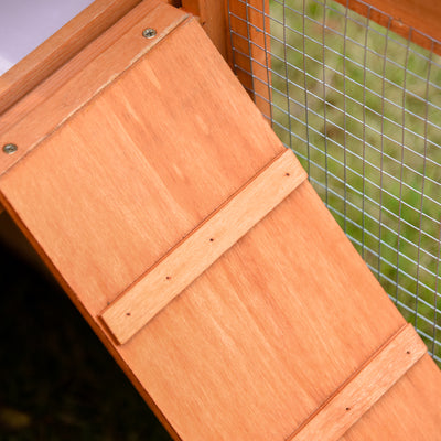 PawHut Large Rabbit Hutch Outdoor, Guinea Pig Hutch, Wooden Small Animal House, with Rabbit Run, 215 x 63 x 97 cm 
