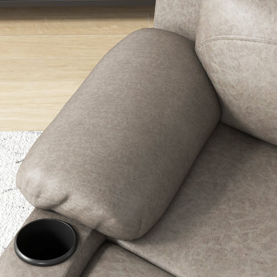 HOMCOM Recliner Chair, Microfibre Reclining Chair with Adjustable Leg Rest, Cup Holders, Recliner Armchair for Home Living Room, Brown 