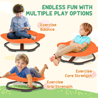 AIYAPLAY Planet-Shaped-kids Swivel Chair, Sensory Spinning Chair for Balance, Coordination Training, Orange 