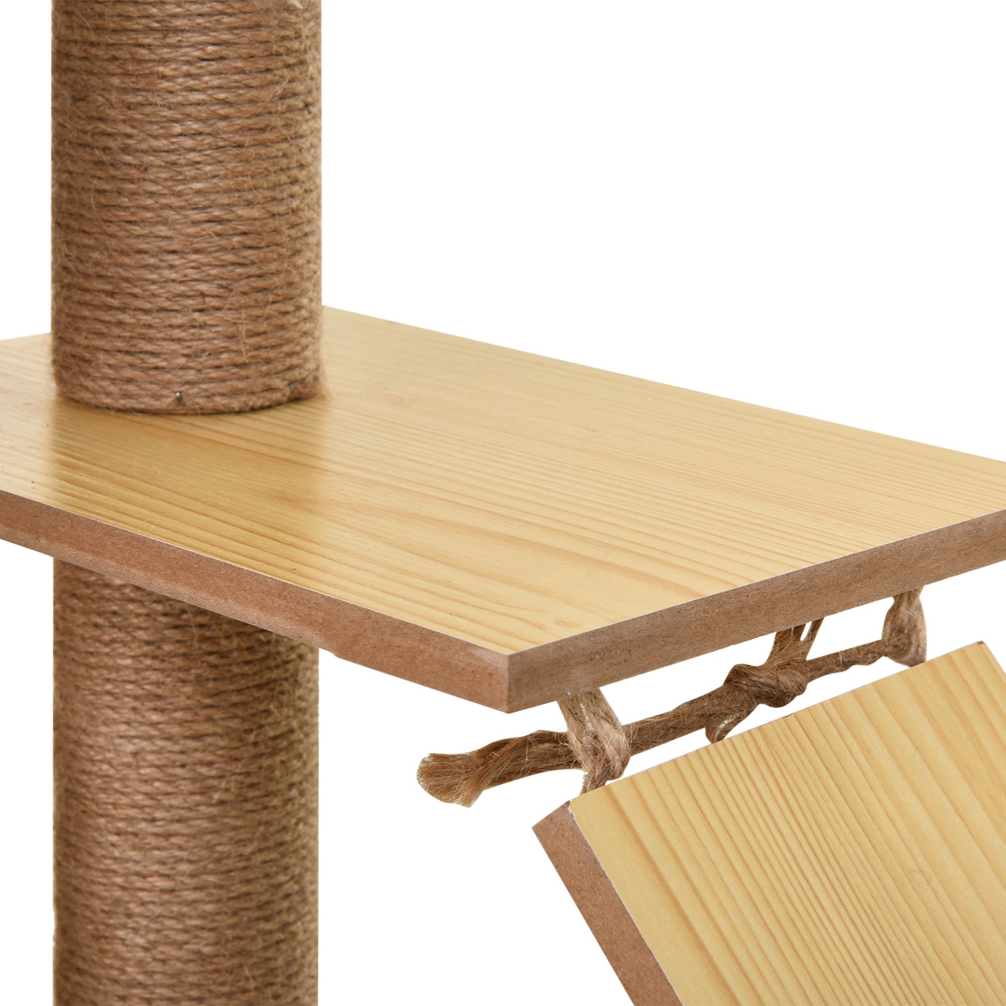 PawHut 130cm Cat Tree for Indoor Cats, Multi-Level Plush Cat Tower, with Five Scratching Posts, Two Perches, Cat House, Hammock 