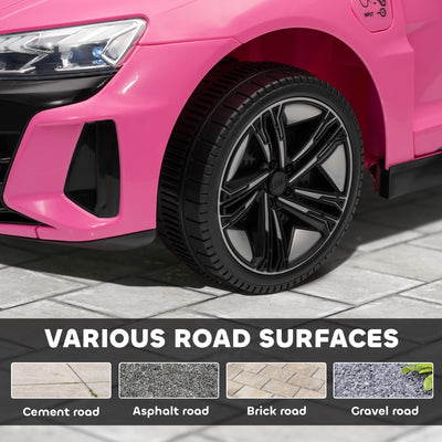 HOMCOM Audi Licensed 12V Kids Electric Ride-On, with Remote Control, Suspension System, Lights, Music, Motor - Pink 