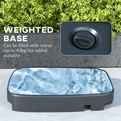 Outsunny Cantilever Parasol with Weighted Base Double Top Garden Parasol Square Hanging Patio Umbrella with Crank Tilt Khaki 