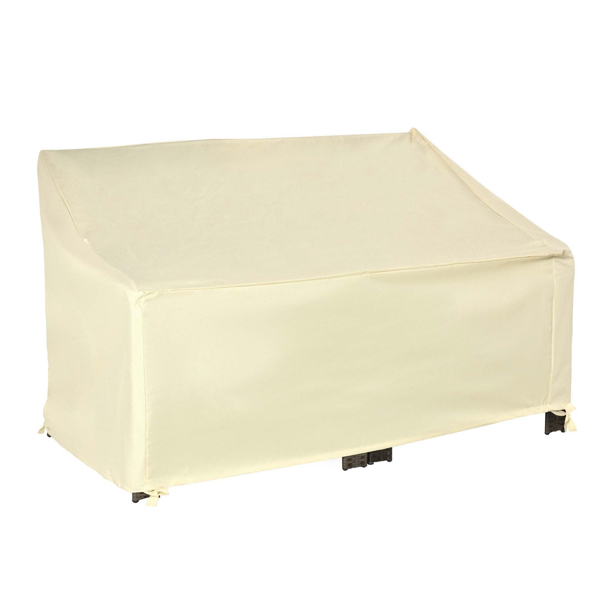Outsunny 600D Oxford Cloth Furniture Cover, 2 Seater Sofa Protector for Garden Patio, Outdoor, Waterproof, Beige, 140L x 84W x 56/94H cm 