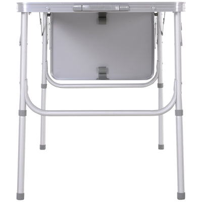 Outsunny Aluminium MDF-Top 4ft Folding Portable Outdoor Table Silver 