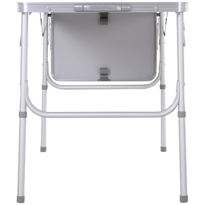 Outsunny Aluminium MDF-Top 4ft Folding Portable Outdoor Table Silver 