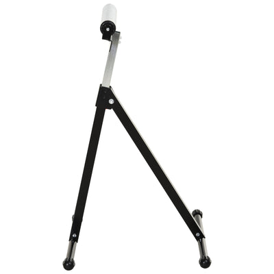 HOMCOM Set of 2 Folding Roller Stand, Material Support Pedestal with Ball Bearing Roller Height Adjustable Portable, Metal Construction, Black 