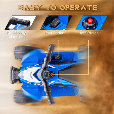 AIYAPLAY Honda Licensed Kids Electric Quad Bike, 6V ATV Ride On for Ages 1.5-3 Years, Blue 