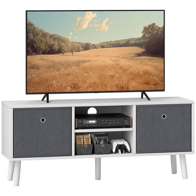 HOMCOM TV Cabinet Stand Unit for TVs up to 50'' with Foldable Drawers, Entertainment Centre for Living Room White 