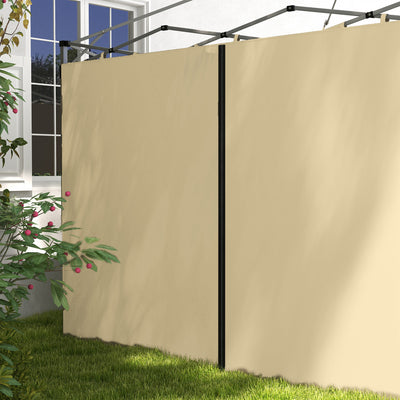 Outsunny Set of Two 3 x 3(m) Replacement Zipped Gazebo Walls - Beige 