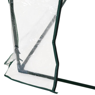 Outsunny Mini Greenhouse, Small Polytunnel Green House with Zipped Doors, Steel Frame for Garden Patio, 250 x 100 x 80cm, Clear 