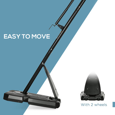 SPORTNOW 2.4-2.9m Adjustable Basketball Hoop and Stand with Weighted Base, Portable on Wheels, Black 