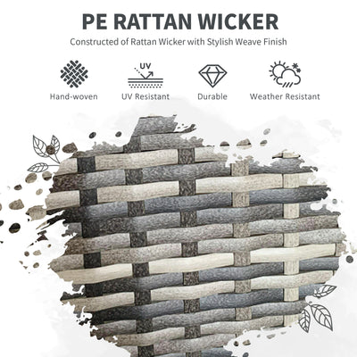 Outsunny Five-Pieces Rattan Dining Set - Mixed Grey 