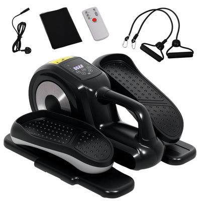 SPORTNOW Under Desk Elliptical Machine, Sit Down Pedal Exerciser with Forward and Reverse Motion, 12 Programs, LCD Monitor, Compact with Remote Control for Home Gym Office Daily Workout 