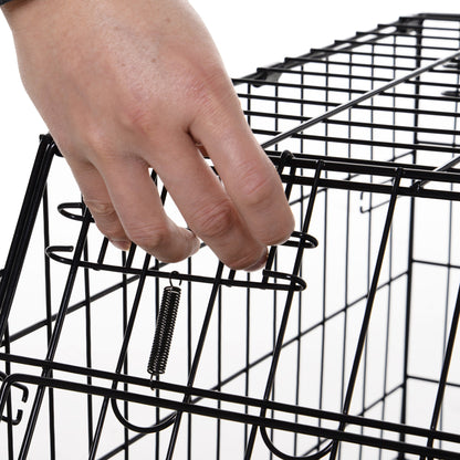 Pawhut Trapeze Collapsible Dog Pet Travel Box Cage Removable Tray 77 x 47 x 55cm 