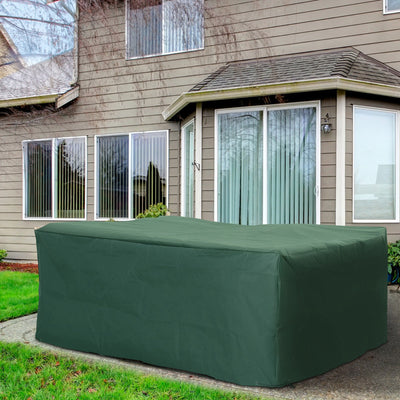 Outsunny 600D Oxford Patio Set Cover Outdoor Garden Rattan Furniture Protection Cover Protector Waterproof Anti-UV, Green, 245 x 165 x 55cm 