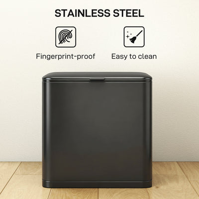 HOMCOM 8L Hanging Kitchen Bin, Rubbish bin with Lid and Removable Inner Bucket for Kitchen Cabinet Door, Under Sink, Office 