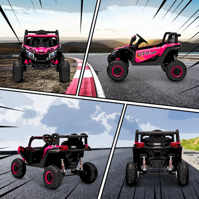 AIYAPLAY 12V Kids Ride On Car with Remote Control, Kids Electric Car with Suspension System, Music, for Kids 3-5 Years, Pink 