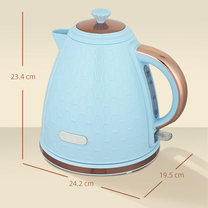 HOMCOM 3kW Rapid Boil Honeycomb Kettle - Light Blue