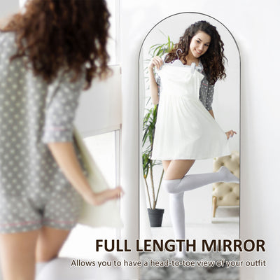 HOMCOM 150cm Arched Full Length Mirror - Black 