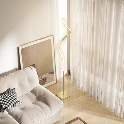 HOMCOM LED Floor Lamp with 3 Adjustable Brightness, Modern Standing Lamp with Foot Switch for Bedroom, Living Room, Gold Tone 
