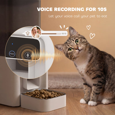 PawHut Automatic Cat Feeder, 4.5L WiFi Cat Food Dispenser with Timer, Programmable 1-10 Meals, Auto Pet Feeder 