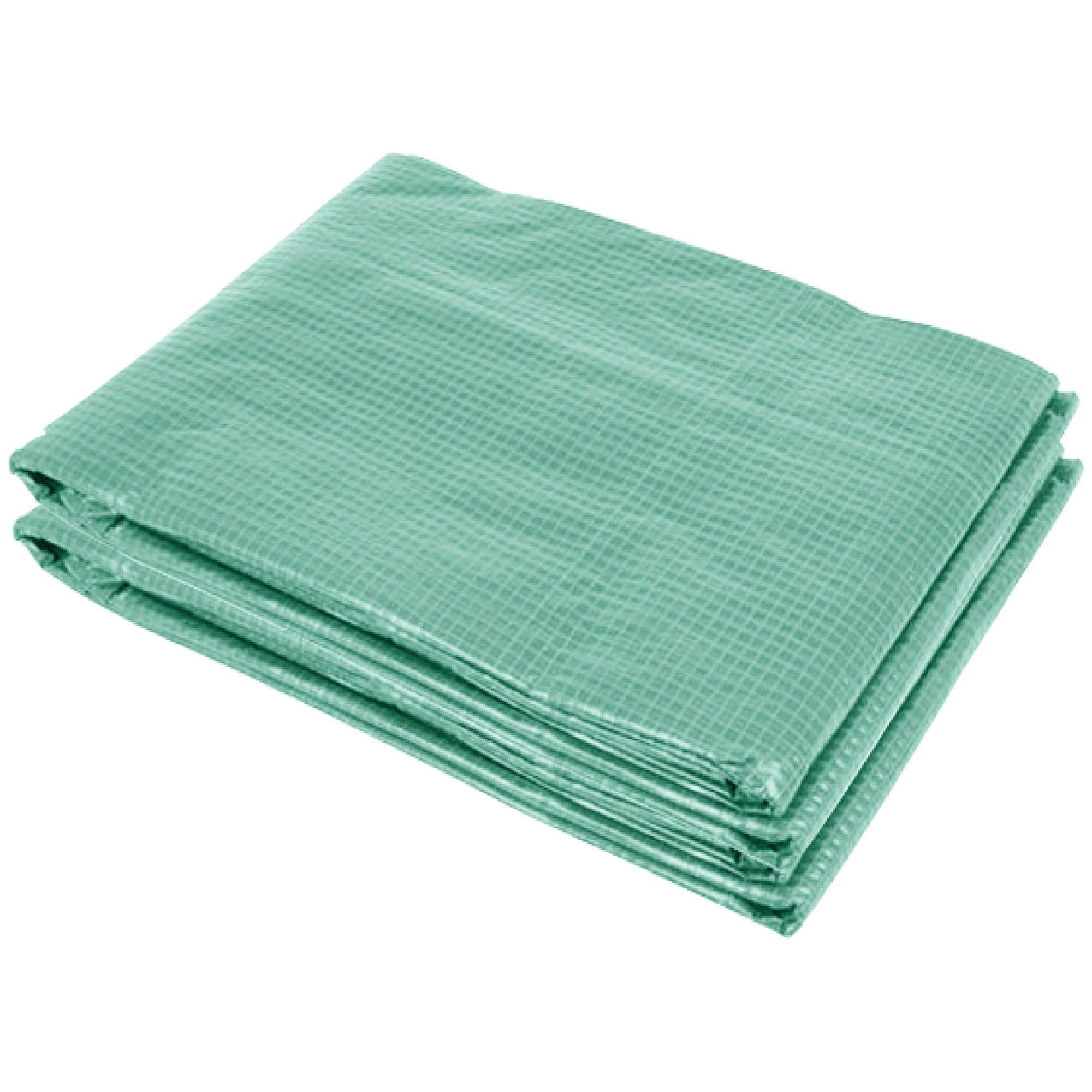 Outsunny 3 x 2 x 2m Greenhouse Replacement Cover ONLY Winter Garden Plant PE Cover for Tunnel Walk-in Greenhouse with Roll-up Windows Door Outdoor, Green 