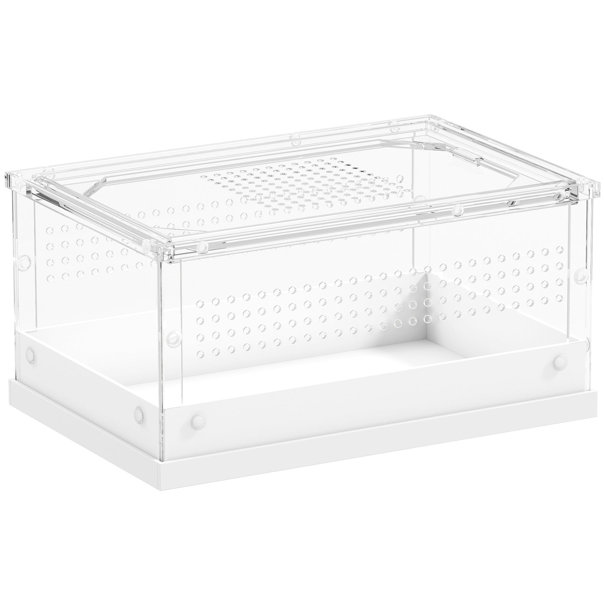 PawHut Acrylic Reptile Terrarium with Top Sliding Door, Vents,  for Snake, Frog, Spider, Gecko, Tarantula, 30 x 20 x 15 cm 