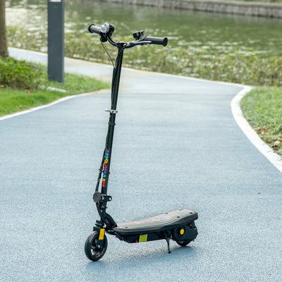 HOMCOM Foldable Electric Scooter, with LED Headlight, for Ages 7-14 Years - Black 