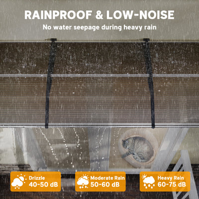 Outsunny Front Door Canopy, Outdoor Awning, Rain Shelter, 303 x 96cm , Brown 