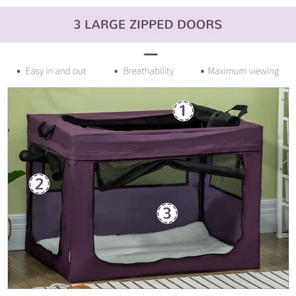 PawHut 80cm Pet Carrier, with Cushion, for Small and Medium Dogs - Purple 