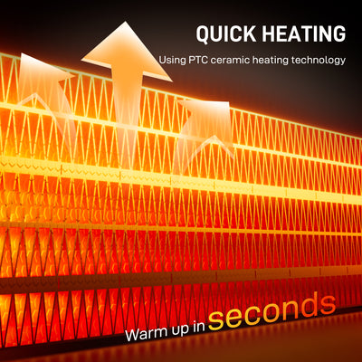 HOMCOM Ceramic Electric Heater, 1500W Fan Space Heater with 3 Modes, 24H Timer, Flame Effect, Oscillation for Bedroom, White 
