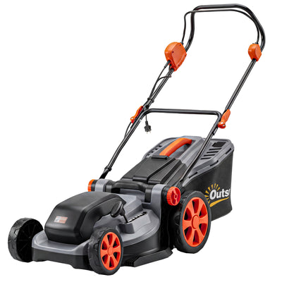 Outsunny 1800W Electric Lawnmower with 40cm Cutting Width, Mulching Feature, 50L Grass Collection Bag, 6 Cutting Heights 