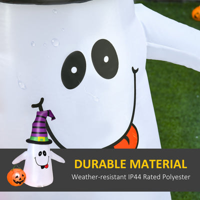 HOMCOM 1.2m Witch Ghost Halloween Inflatable Decoration w/ LED Lights Fan Accessories Pumpkin Lantern Kids Adult Fun Weather-Resistant Indoor Outdoor Seasonal 