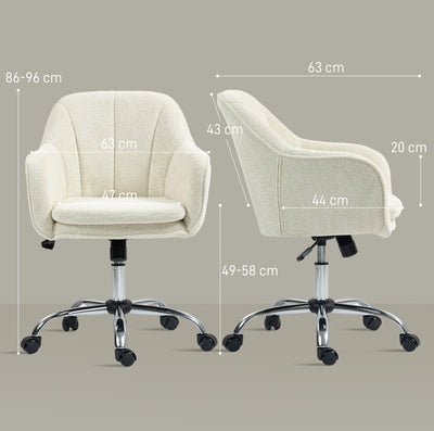 HOMCOM Velvet-Feel Office Chair - Beige 