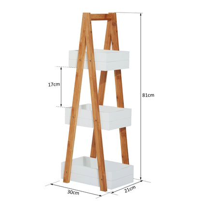 HOMCOM 3 Tier Bathroom Shower Caddy Freestanding Rack Storage Unit Shelf Organiser 